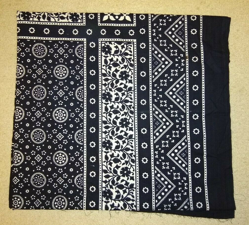 Black AJRAK SINDHI PAKISTAN SHAWL SCARF CHADAR MENS WOMENS UNISEX-Fast USA ship.