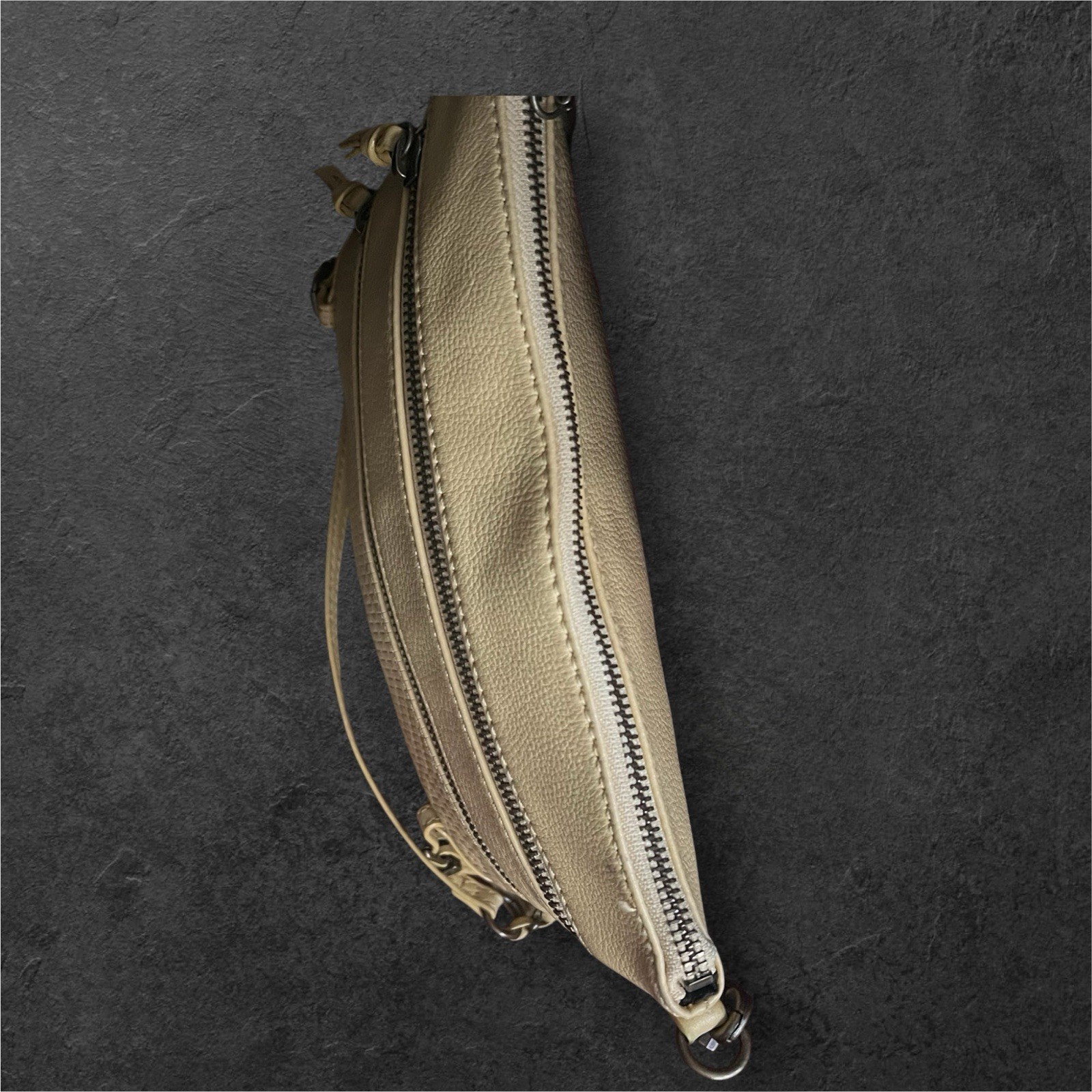 Elliott Lucca Pebbled Leather Buttery mustard color Crossbody Handbag.