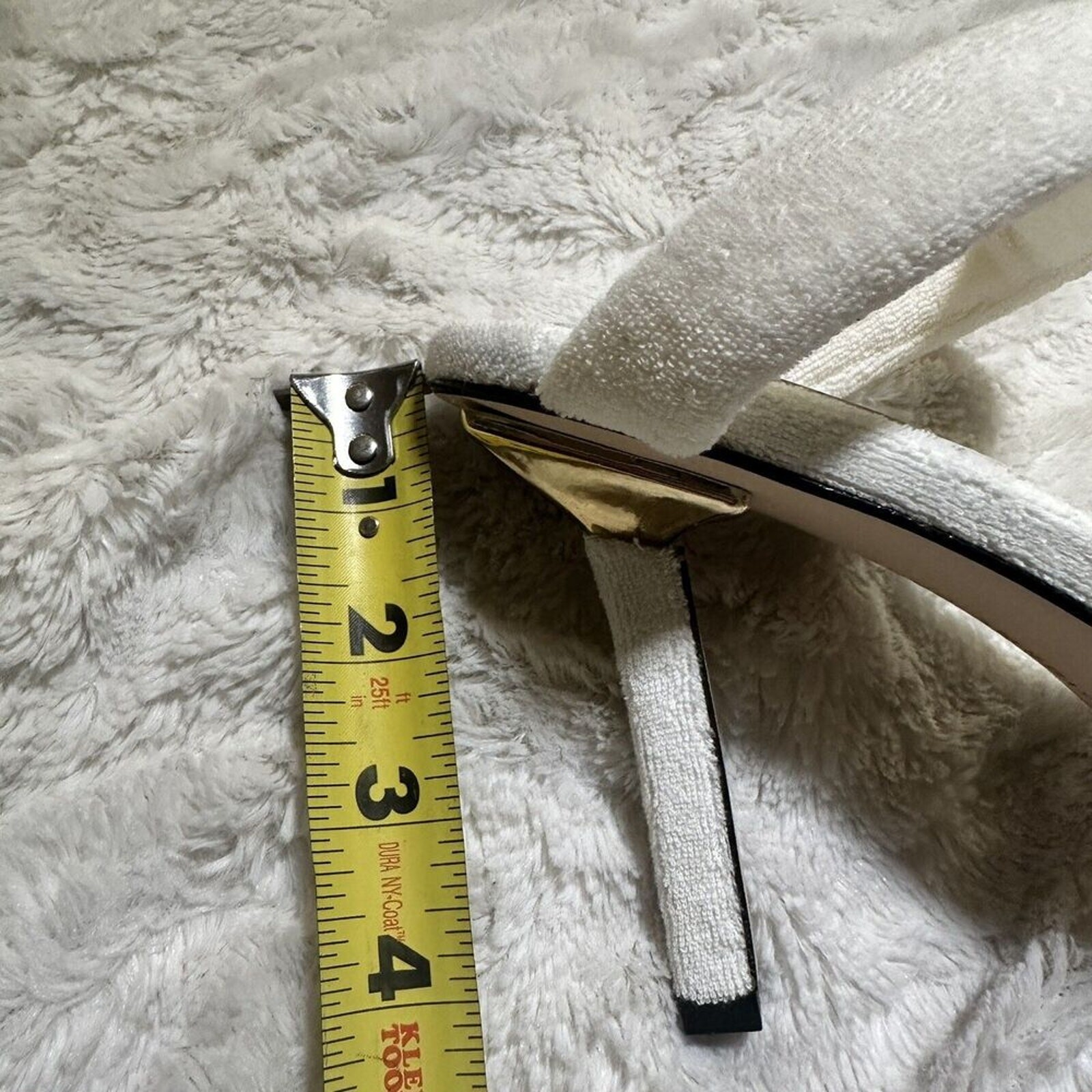 Good American White Terry Cloth Mule Sandals 4” Heel Size 11 NWT Resort