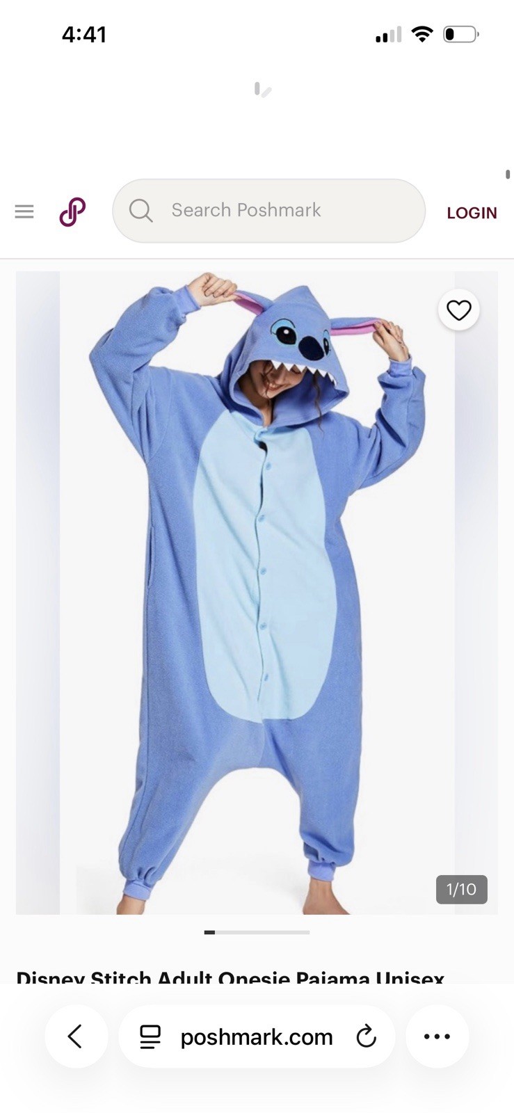 NIP Lilo & Stitch Blue Stitch One Piece PJ/Costume/Dress Up Adult Size Medium