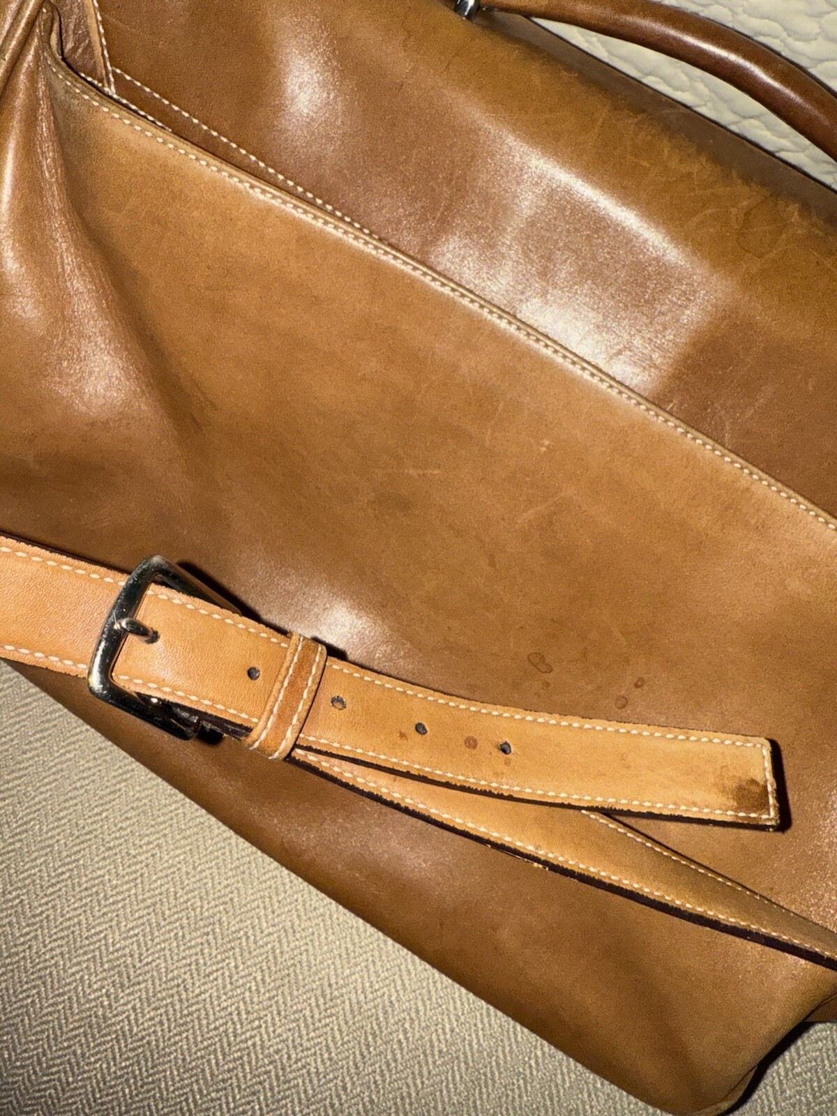 COACH leather brown shoulder bag briefcase laptop bag gently used as shown
