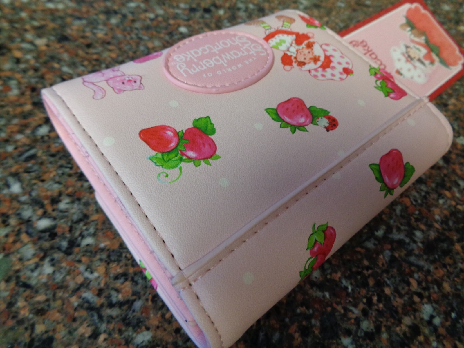 Strawberry Shortcake Strawberries 🍓Satin Lace Up Bow Flap Snap Wallet NWT