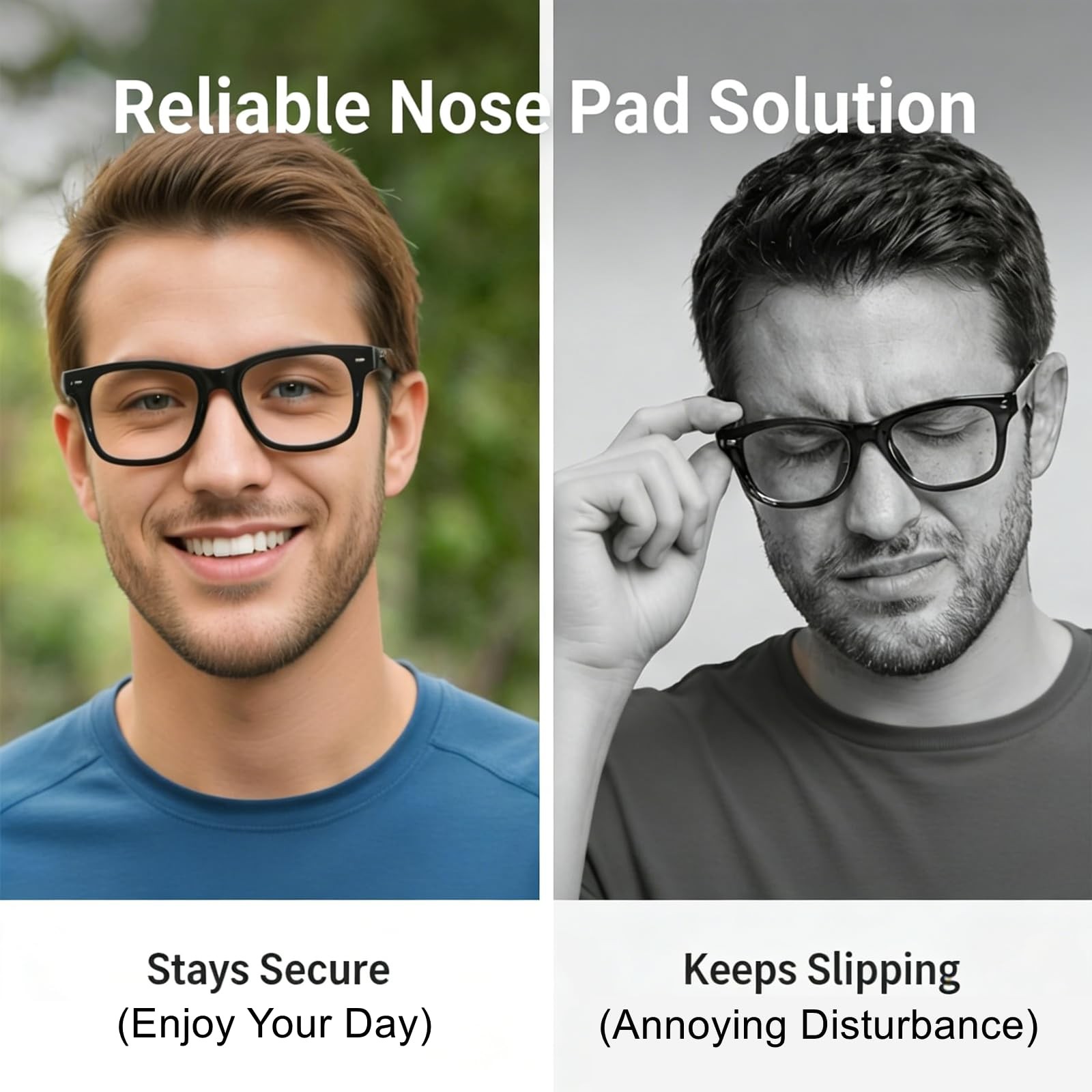 Compatible with Ray-Ban 20 pieces of 1mm wide nose pads, Black/20pairs