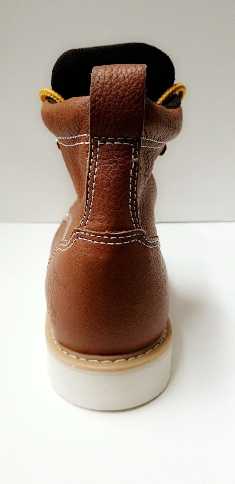 Mens Rhino 62T06 Leather Butternut 6″ Soft Toe Moc Toe Lace Up Work Boots