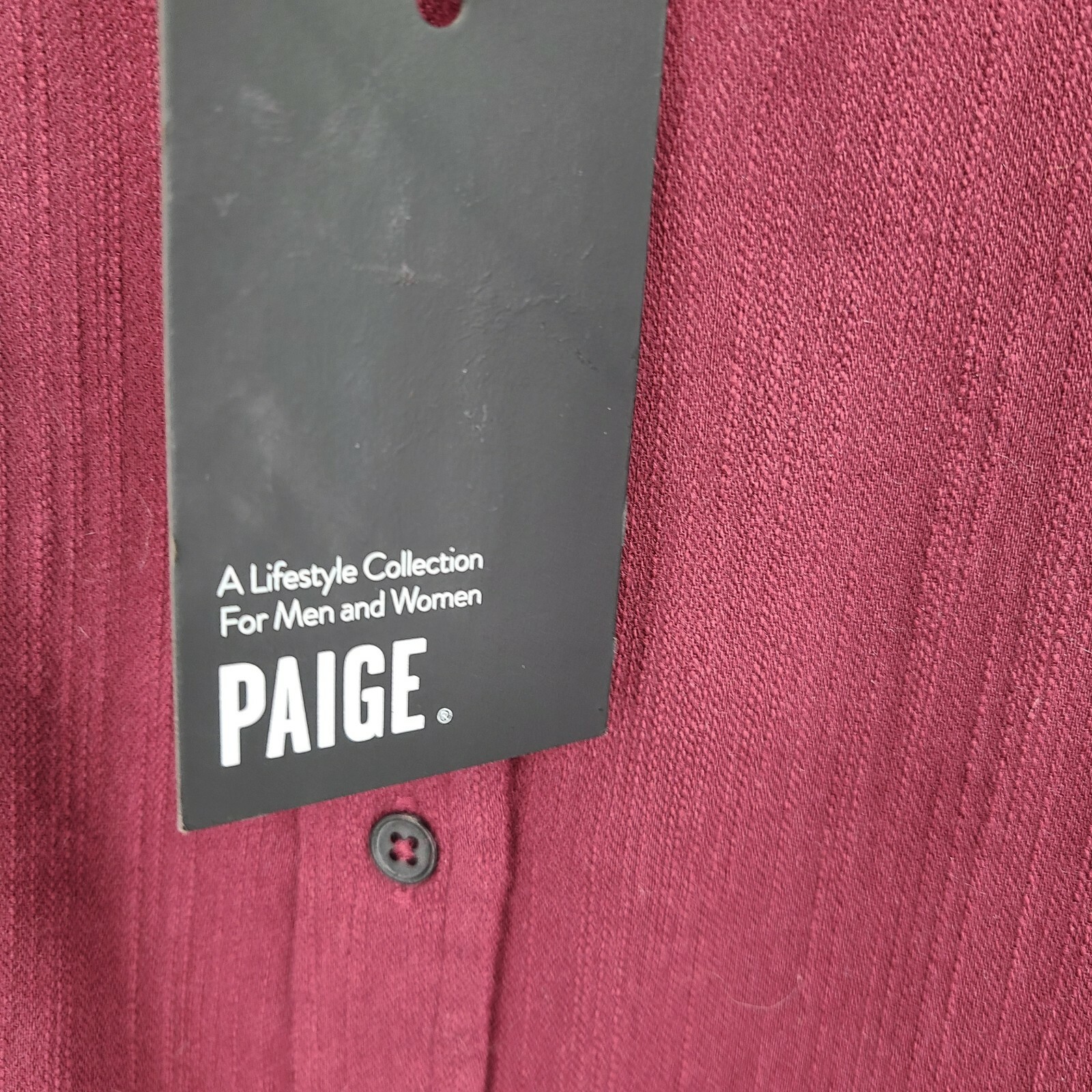 New Paige Button Front Blouse Womens S Avielle Embroidered Burgundy