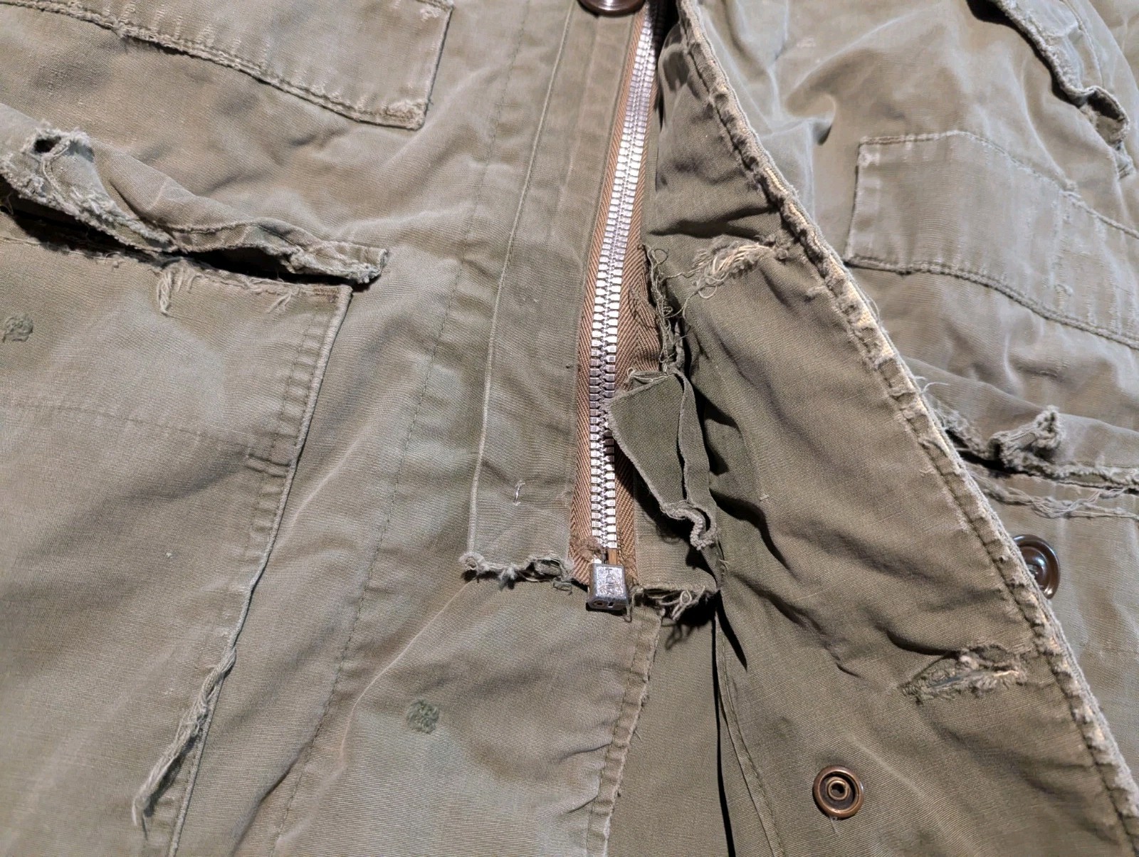Vintage US Army Jacket Mens Small Green M47 Parka 1950s Korean War Military Coat