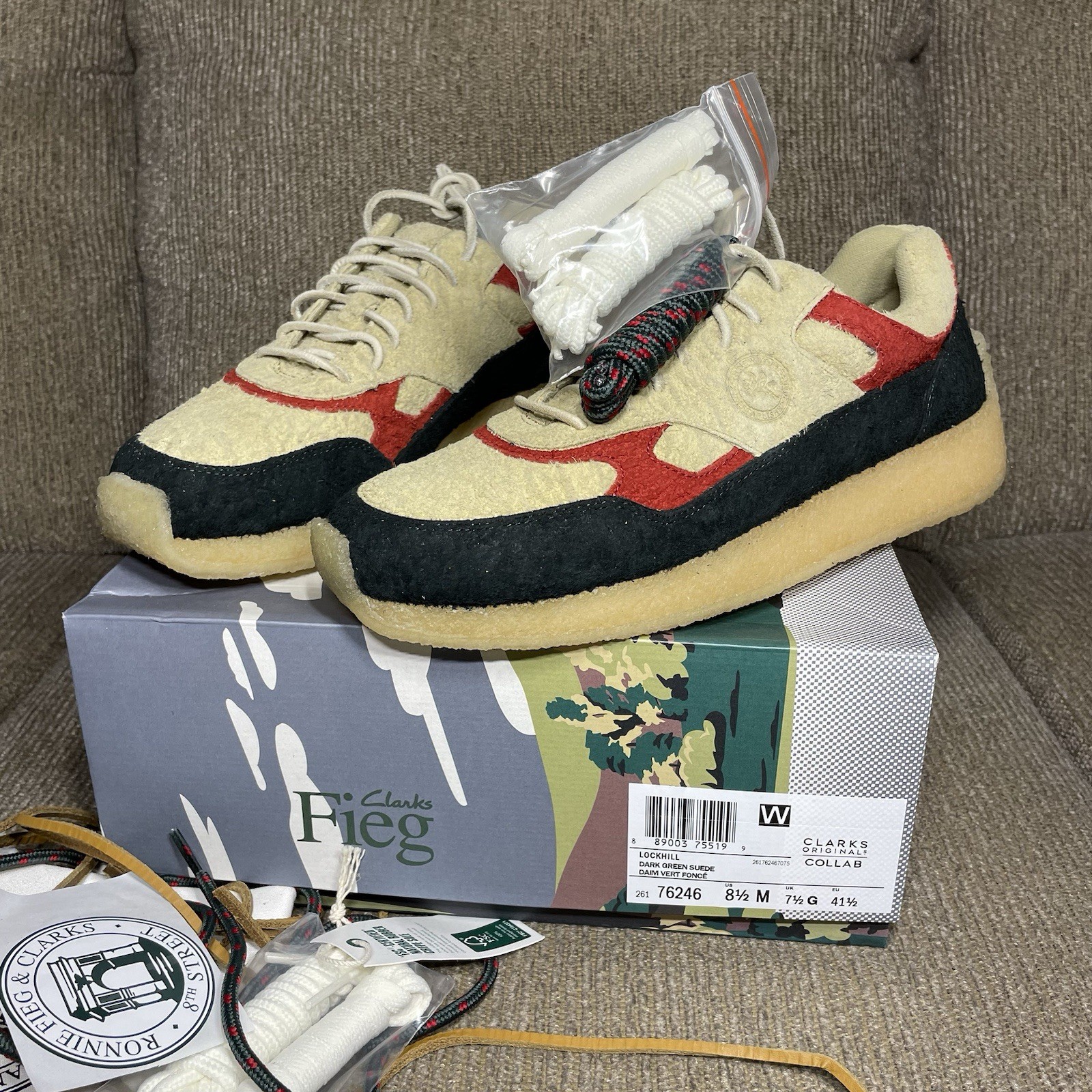 Size 8.5 Clarks Lockhill Ronnie Fieg Kith 8th Street Scarab Hairy Suede 26176246