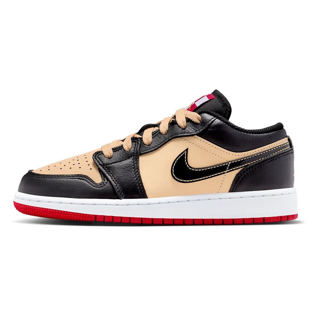 Big Kid’s Air Jordan 1 Low SE “Pizza” Sesame/Black-Fire Red-White (HQ2016 200)