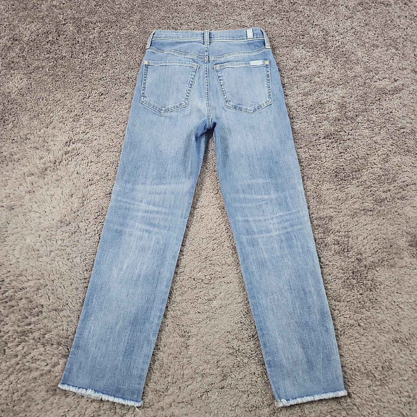 7 For All Mankind Jeans Womens 24 Cropped Straight Light Wash High Rise 23×26