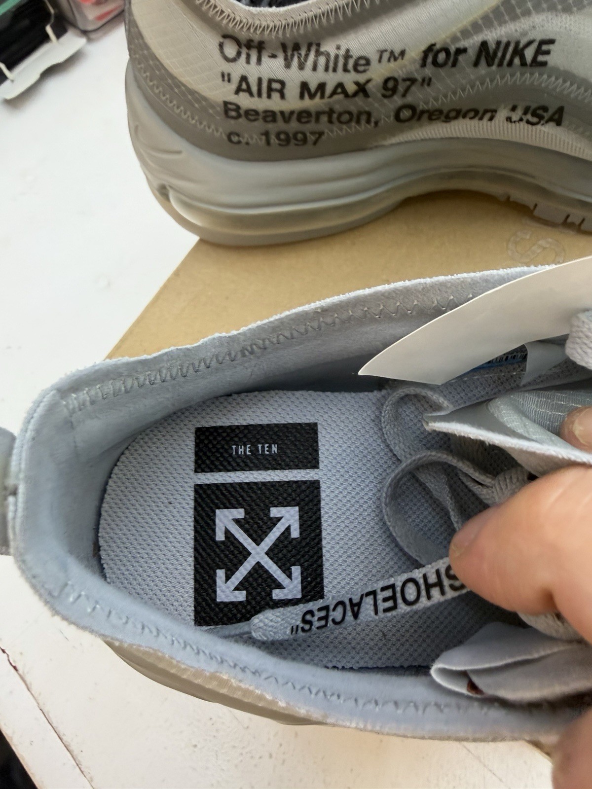 Off-White × Nike Air Max 97 Grey AJ4585-101 Men’s 9.5 NEW