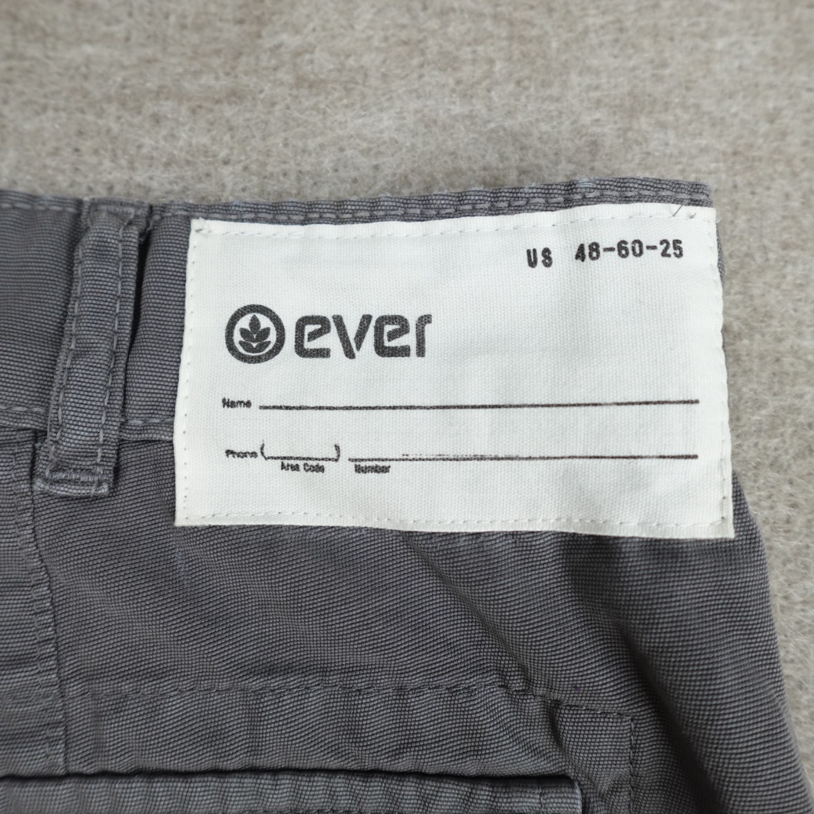 Ever Shorts 34 Gray Solid 7″ in Cotton Banning 8.5″ in Made in USA NEW