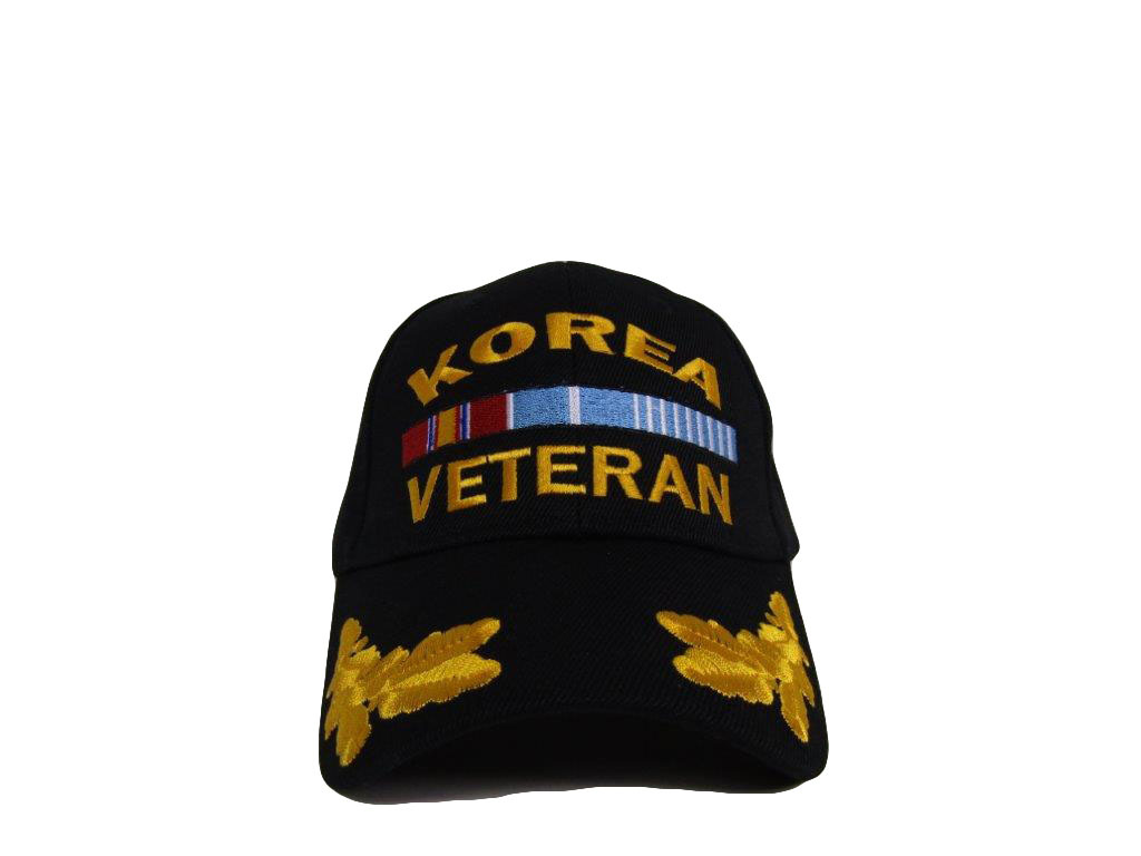 Black Korea Korean War Veteran Scrambled Eggs Feather Cap Hat C862