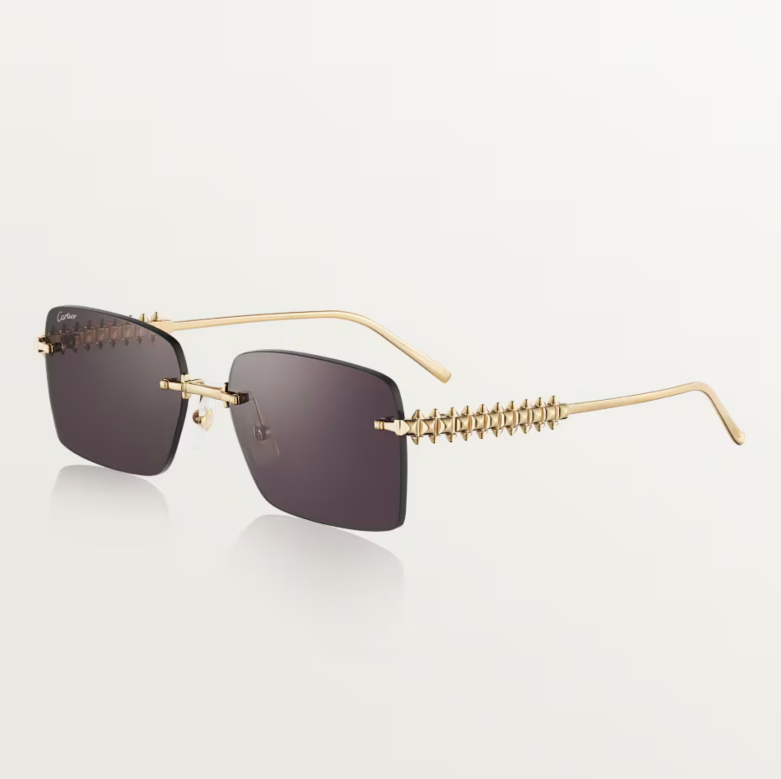 Cartier CT0545S Square Gold/Gray 58 mm Rimless Women’s Sunglasses