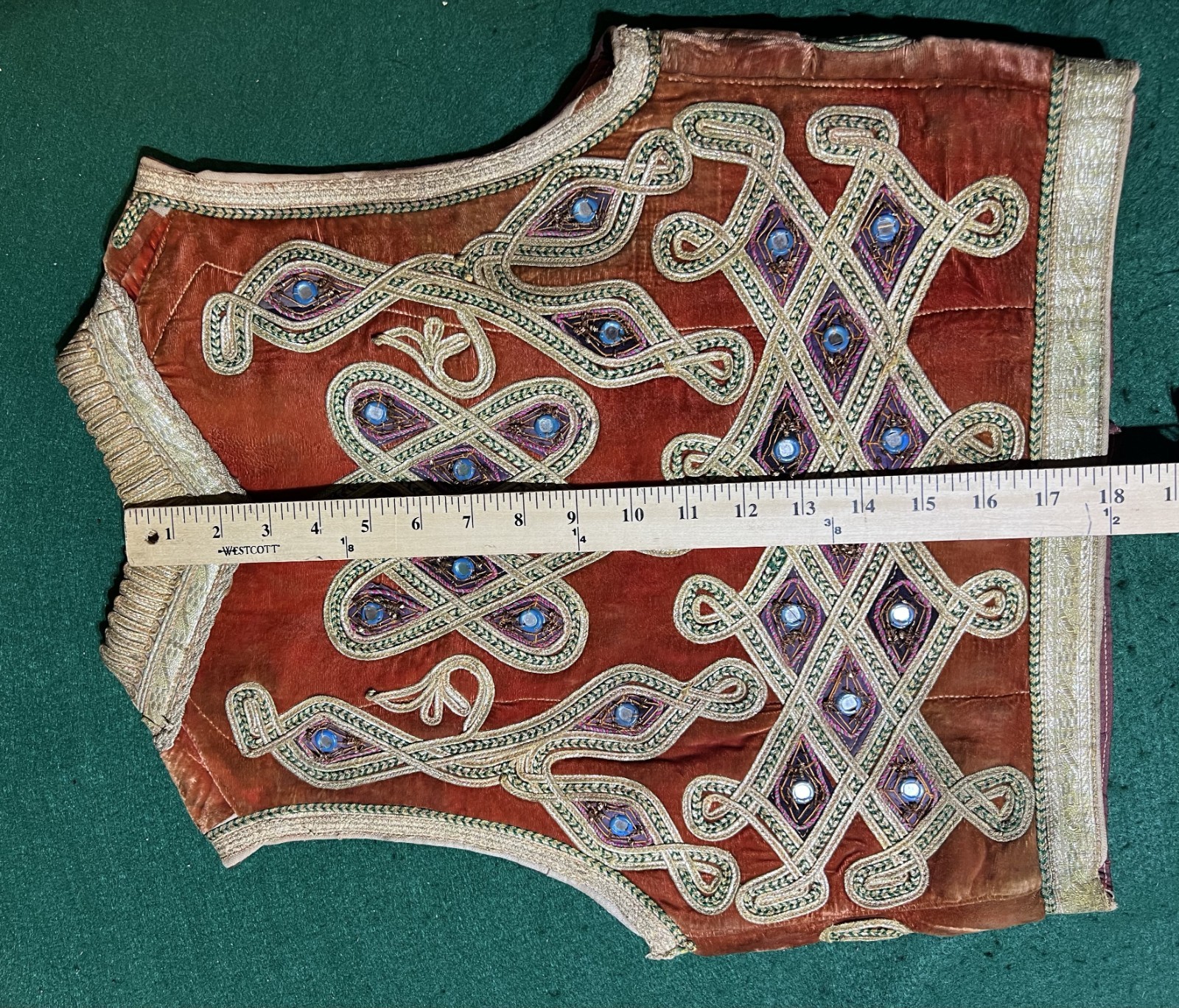 Vintage Afghan Mens wedding vest waskat or sadri with mirrors