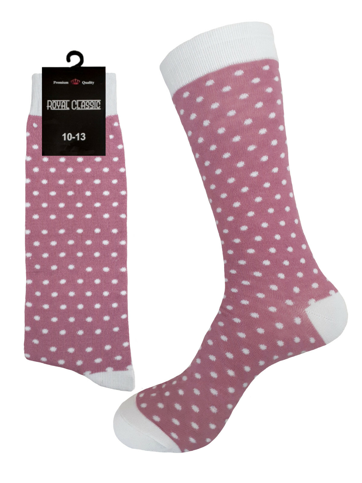 4 PAIR DRESS SOCKS PINK PURPLE NAVY GRAY POLKA DOT COTTON WEDDING SOCKS 10-13