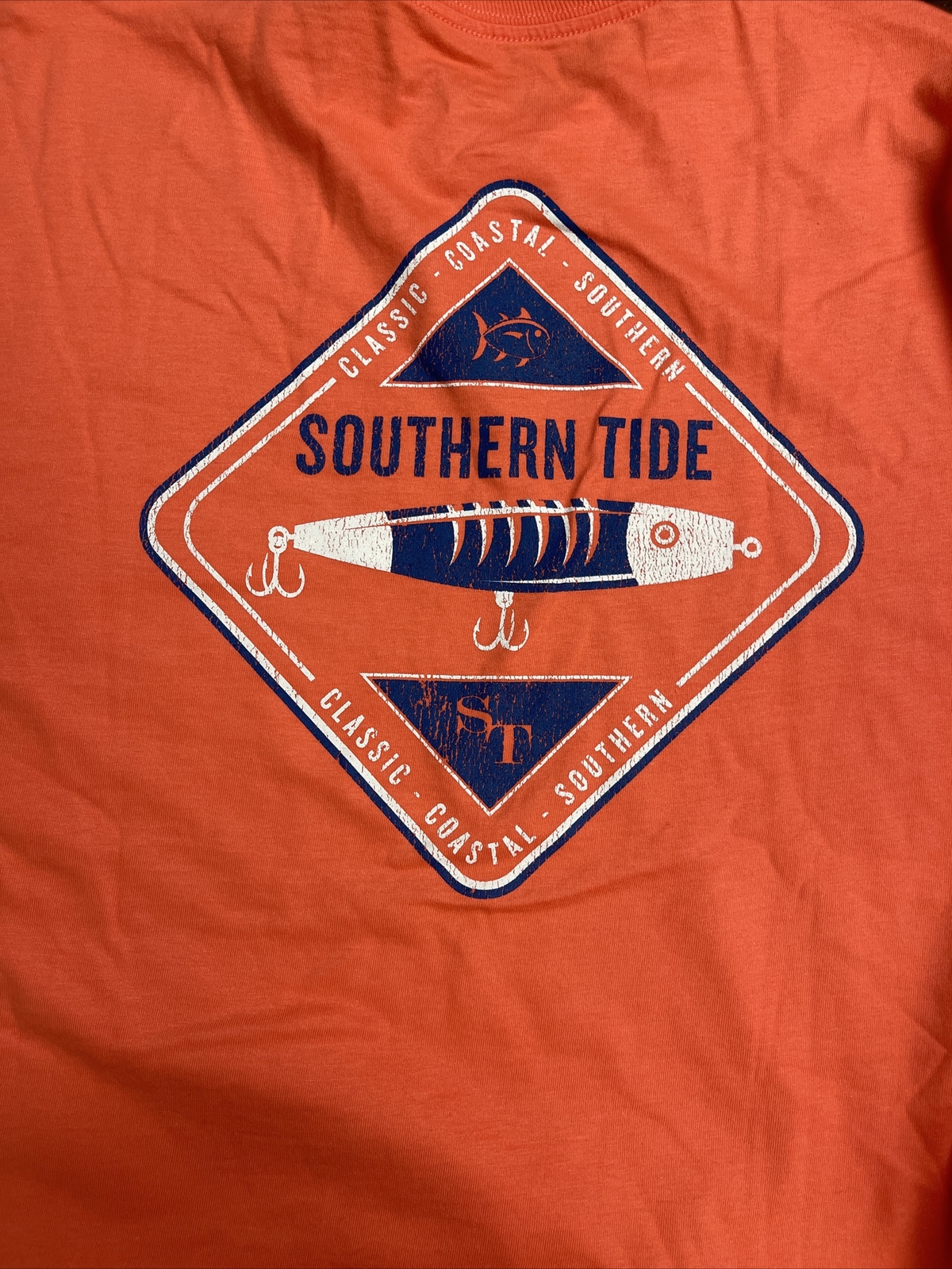 NWT SOUTHERN TIDE SZ XL Mens SS Lure Tree Skipjack T-Shirt Coral Orange