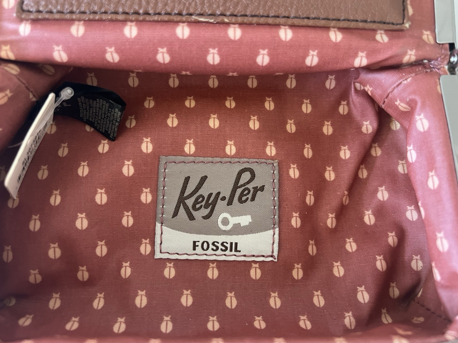 Fossil Retro Key-Per Cosmetic Bag Floral Coated Canvas Travel Bag