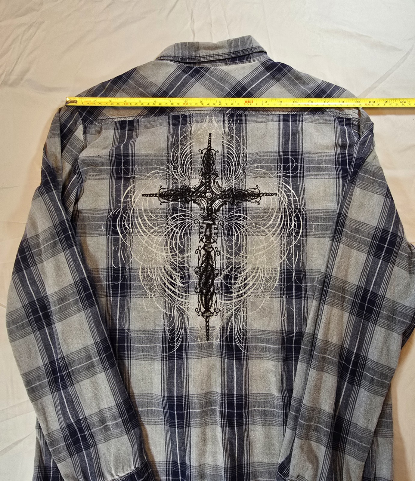 Buckle Pop Icon Clothing Mens XXL Button Up Shirt Western Embroidered Plaid
