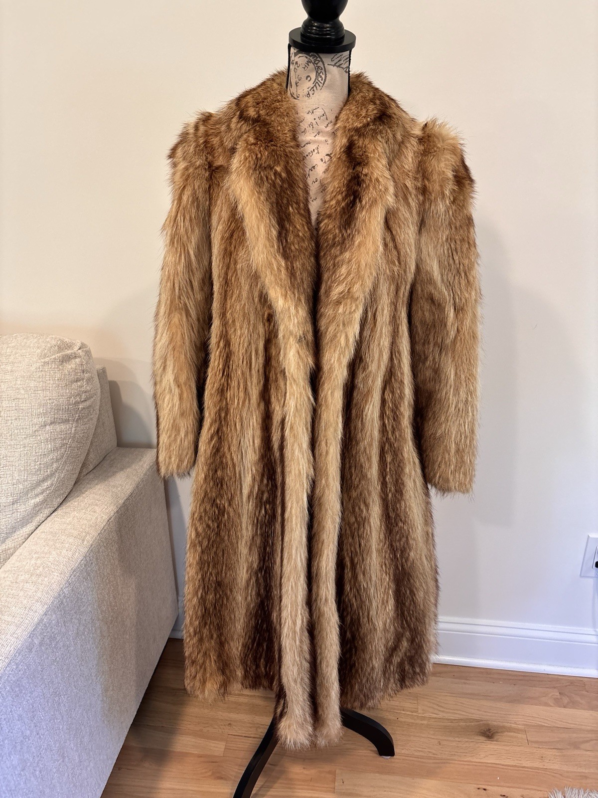 Vintage raccoon fur coat