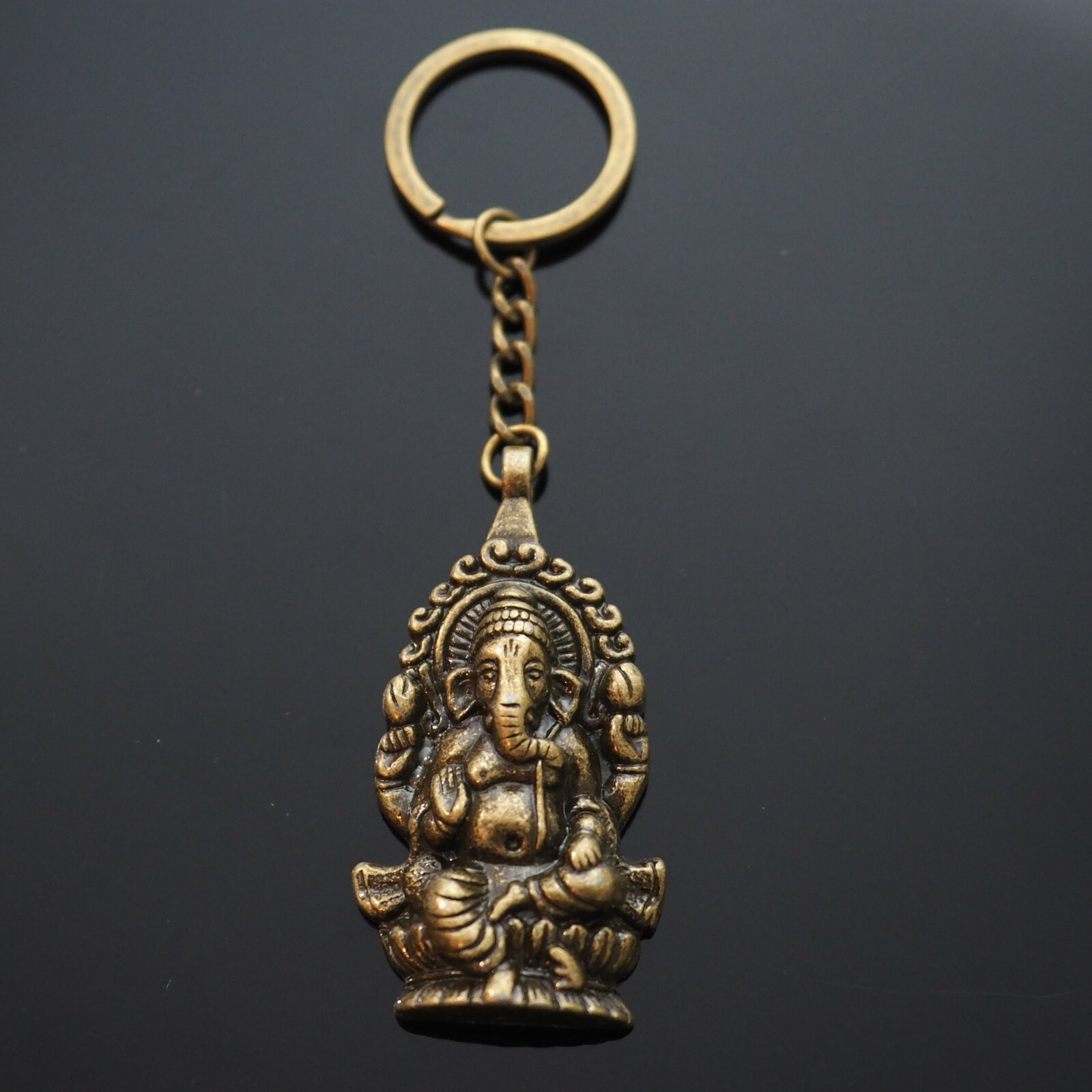 Ganesha Buddha Ganapati Hindu Elephant Shiva Pendants Steel Keychain – Bronze