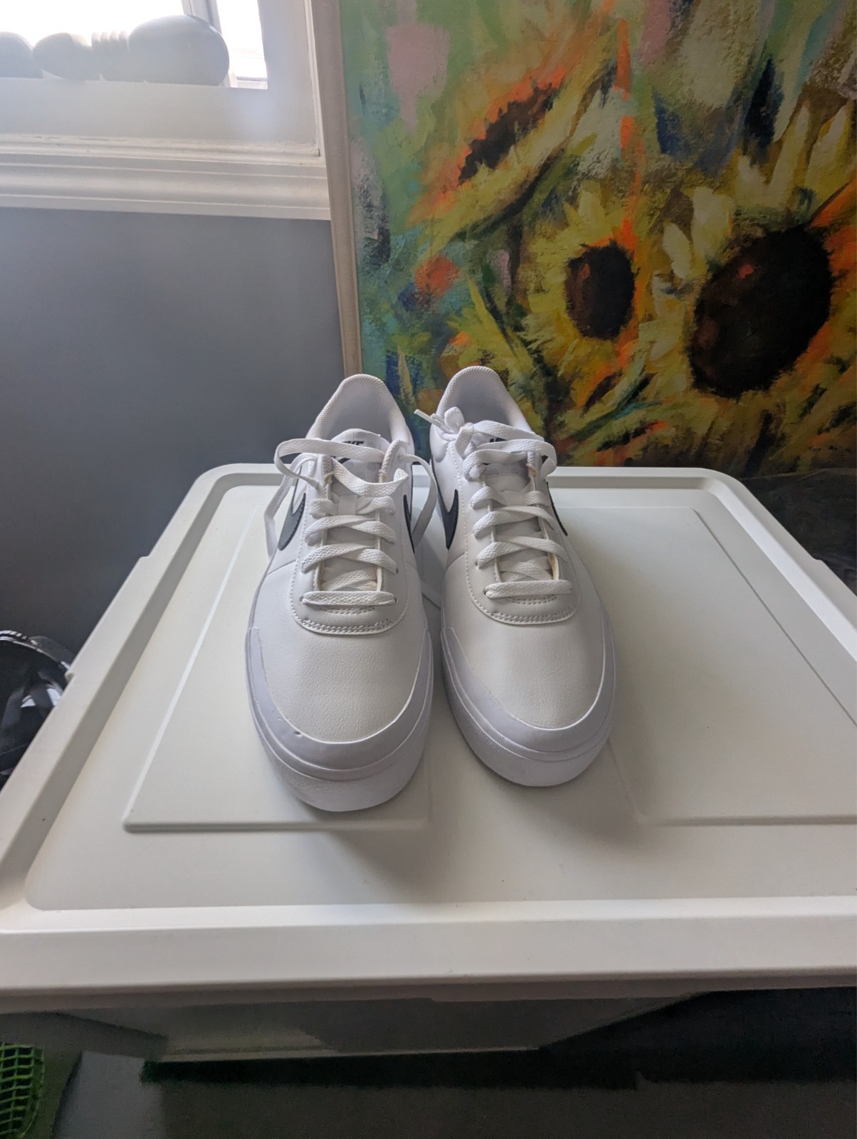 nike court shot men’s shoes, white (size 9)