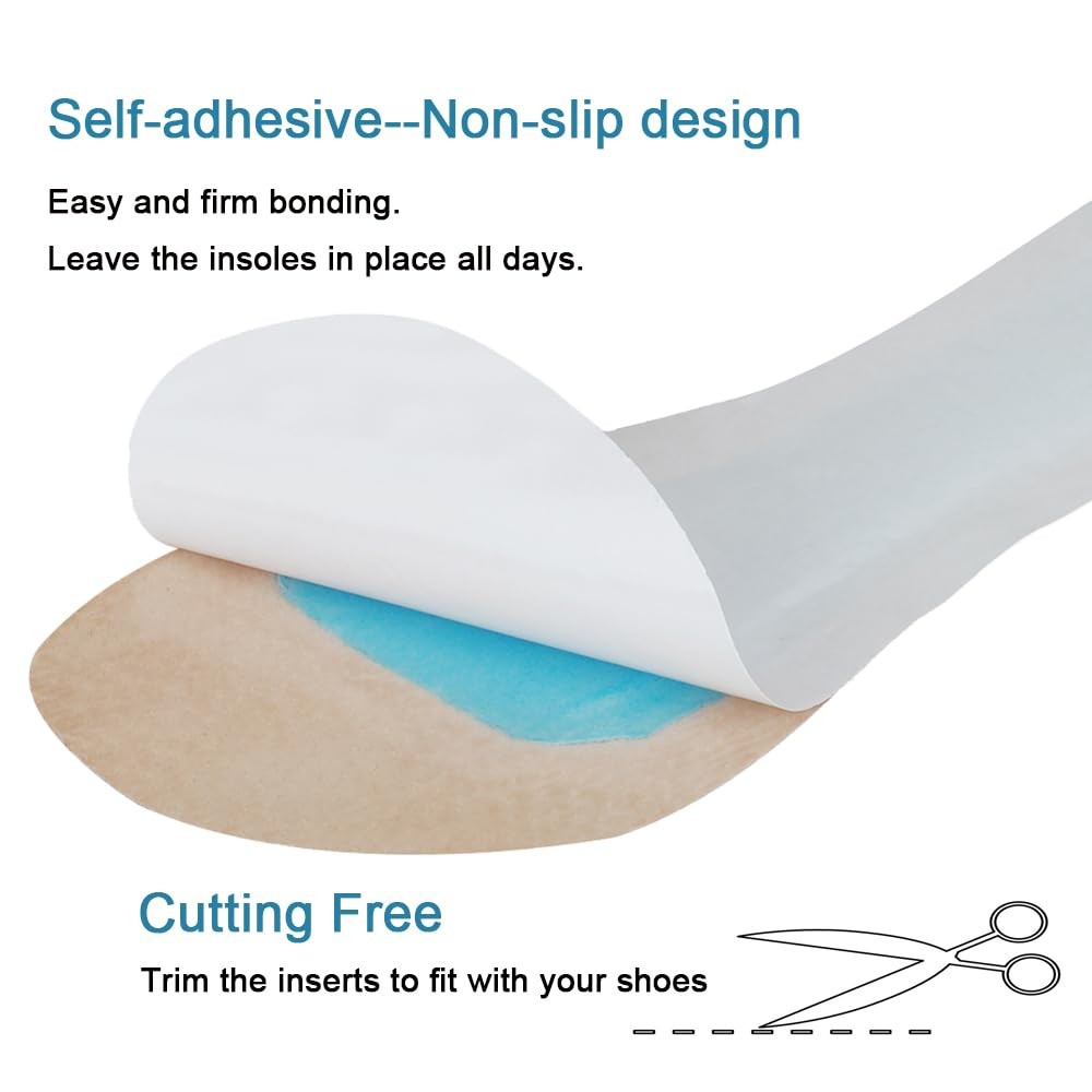 2 Pairs Pigskin High Heel Cushion Inserts Insoles , Adhesive Arch Sandal Inse…
