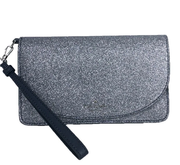 Kate Spade Joeley Glitter Multi Functional Clutch/Wristlet, Dusty Navy Sparkle