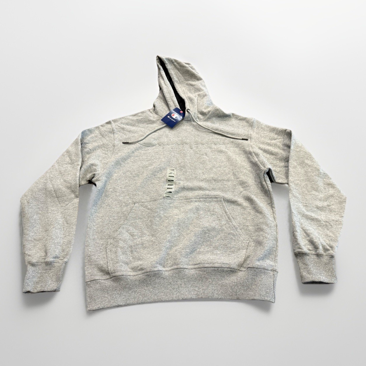 Champion Mens Oxford Gray Powerblend Graphic Hooded Sweatshirt Size M NWT $55