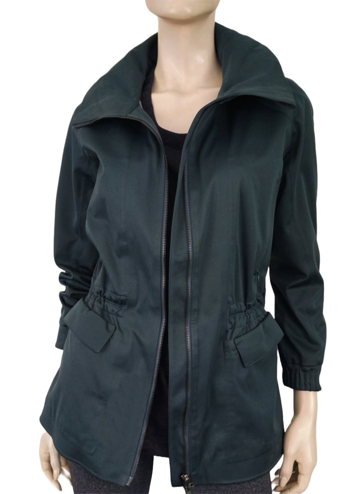LULULEMON sz 4 Rain Rebel Jacket Stowable Hood 2-Way Zip Submarine Teal NEW