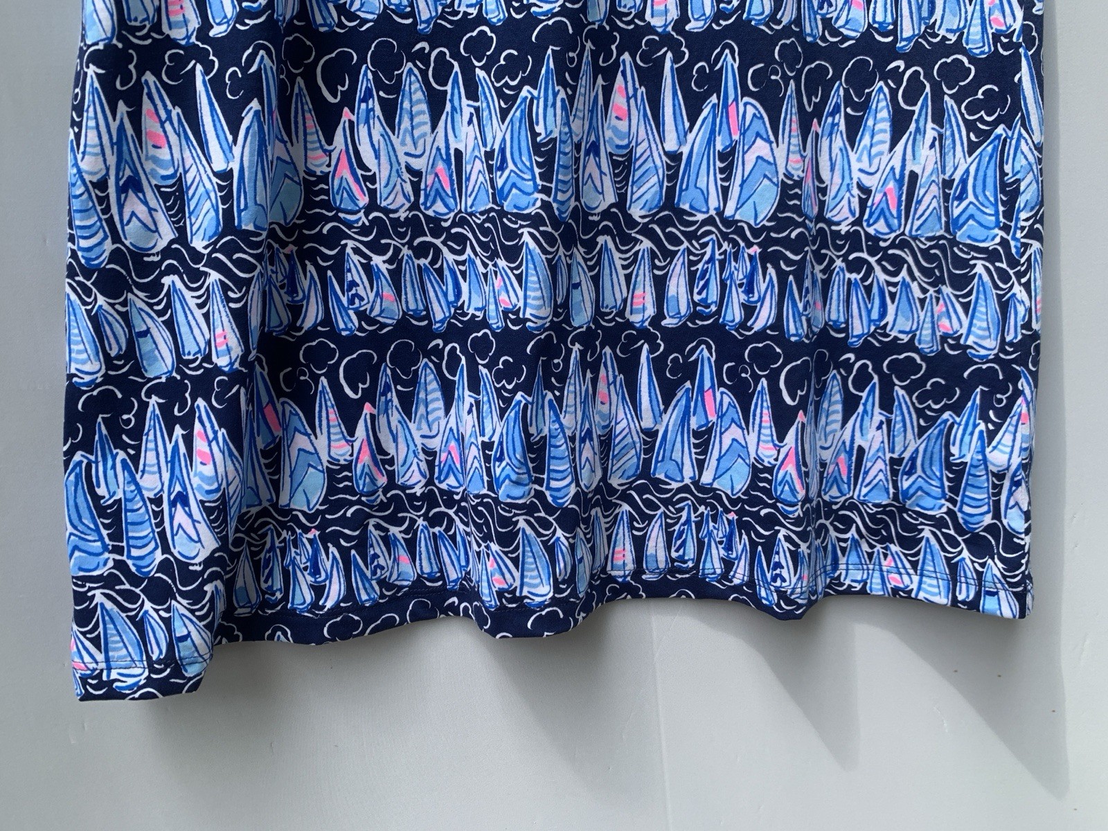 Lilly Pulitzer Dress Medium Blue Sleeveless Kristen Swing Sails Stripes