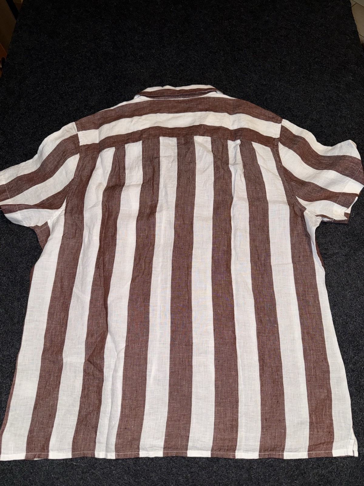 Baird McNutt Men’s XL Brown Linen Murano Short Sleeve Casual Button-Up Shirt NWT