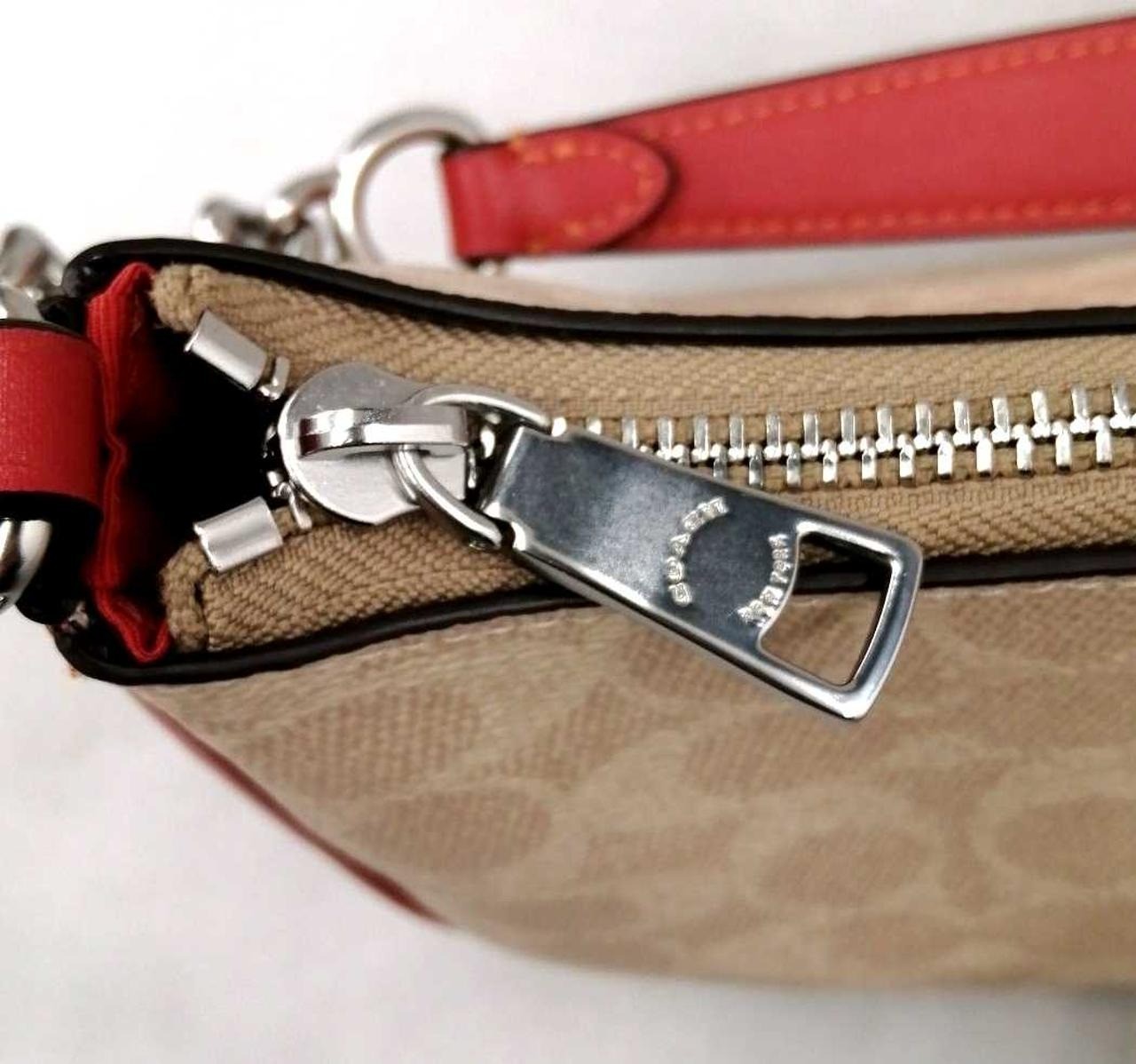 COACH Teri Shoulder Bag CV933 Signature Coated Canvas Crossbody Used Japan