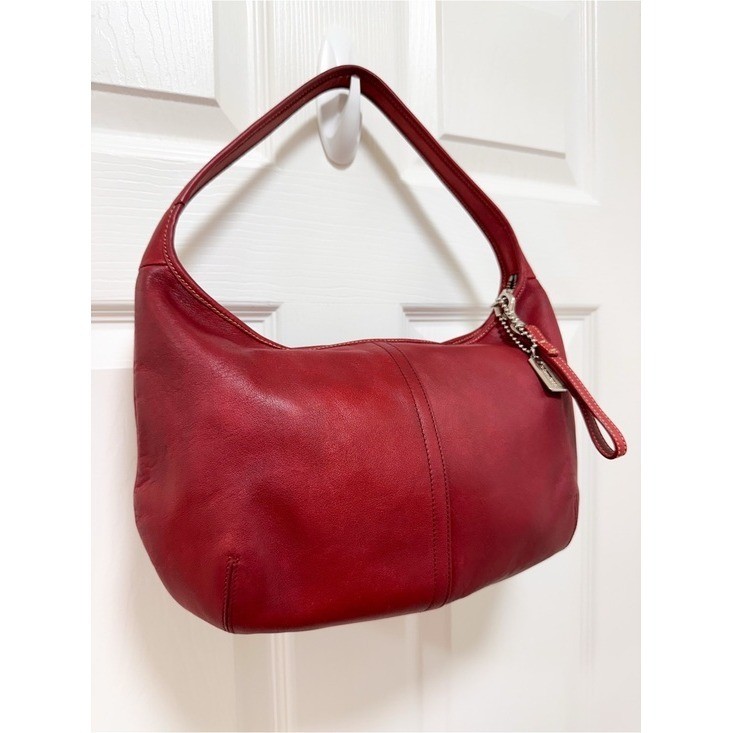 Coach Ergo Hobo Shoulder Bag Leather Red Vintage Y2K 9219