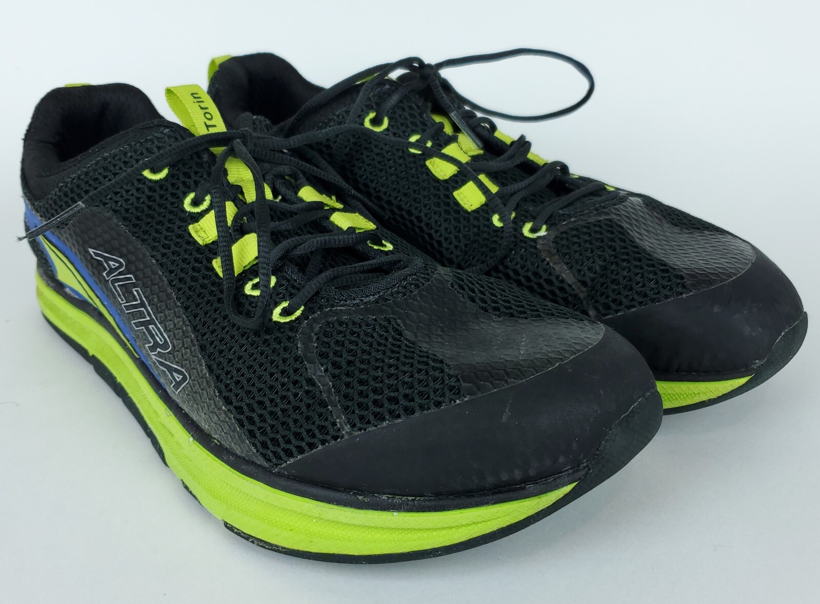 Altra Torin Zero Drop Shoes Mens Sz 11.5 Black Neon Green Blue Running Shoes