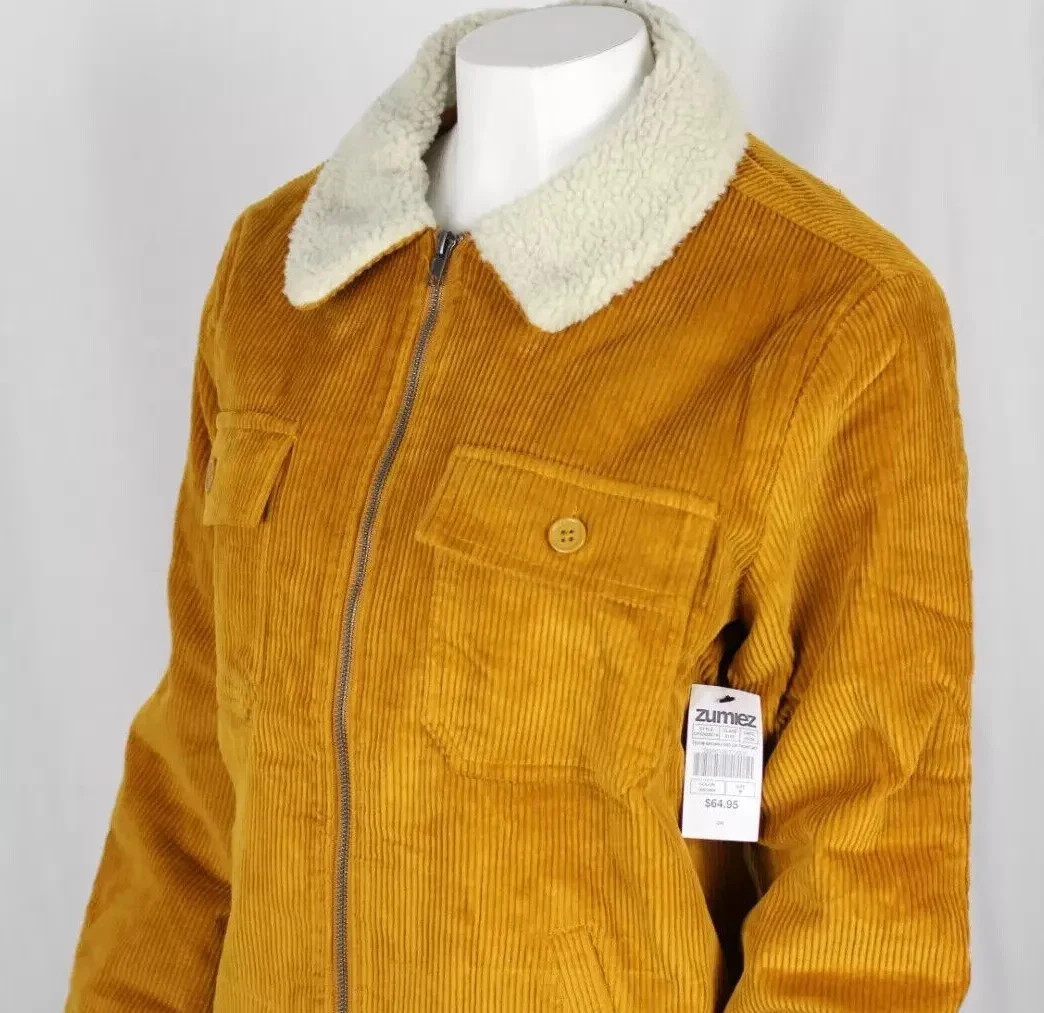Empyre Women’s Corduroy Jacket Tatum Full Zip Brown Sherpa Collar Lined