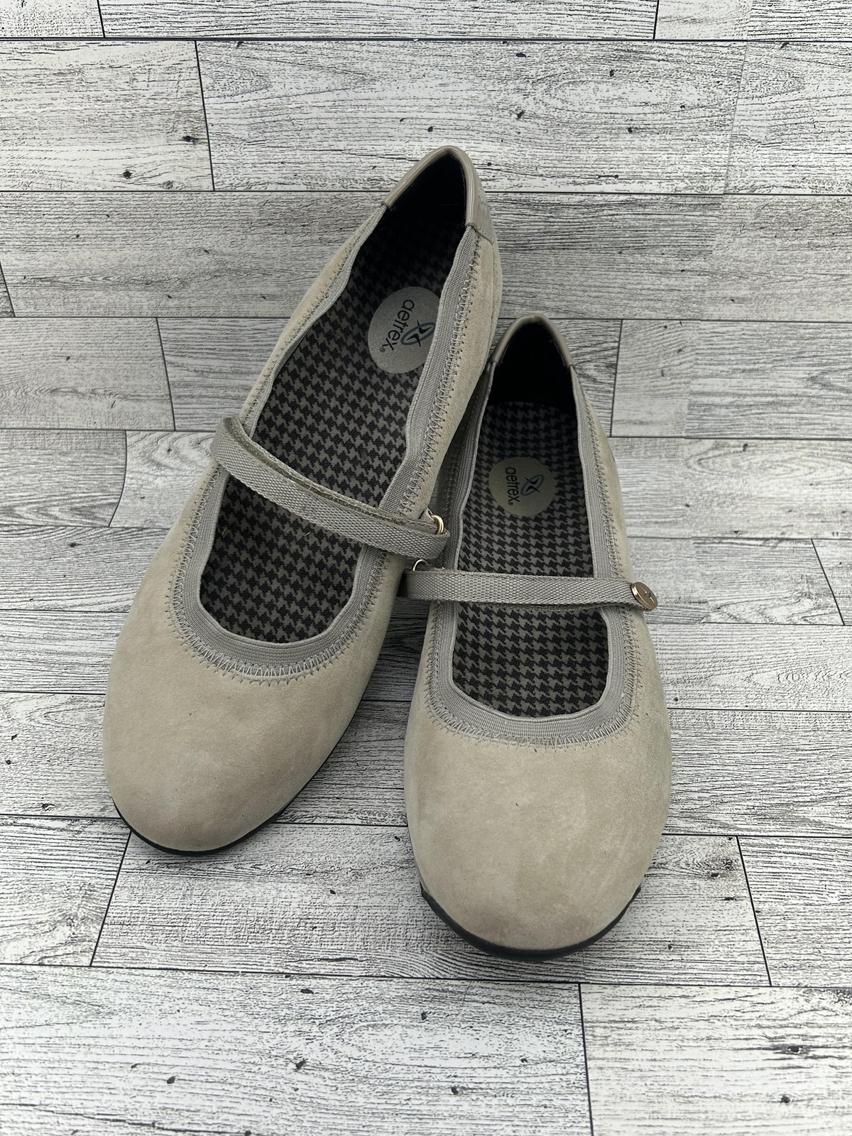 Aetrex Caroline Mary Jane Shoes Womens Size 7.5 Medium Leather Comfort Flats