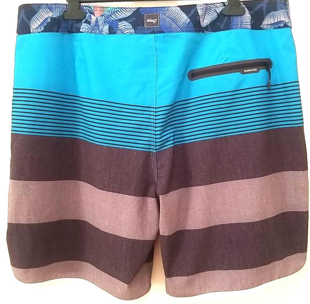 Quiksilver Board Shorts Men 38 AG47 Dry Flight High Line 4 Way Stretch Trunks
