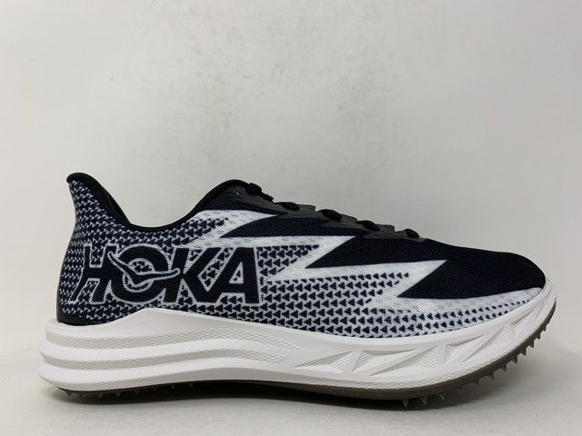 Unisex Hoka Crescendo MD Spikes, Black/White, Mens 9.5 / Womens 11 US