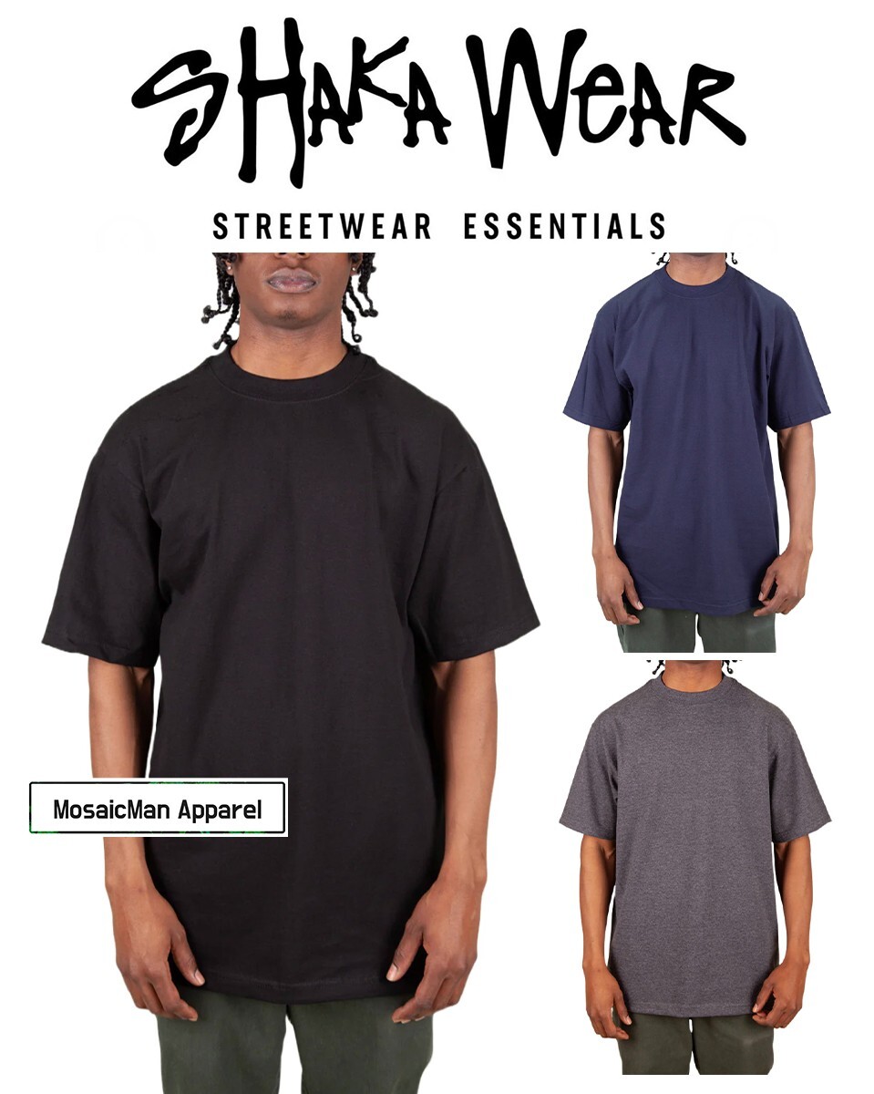 Shaka Wear Max Heavyweight Plain Cotton Crew Neck Short Sleeve Big Tall T-shirt
