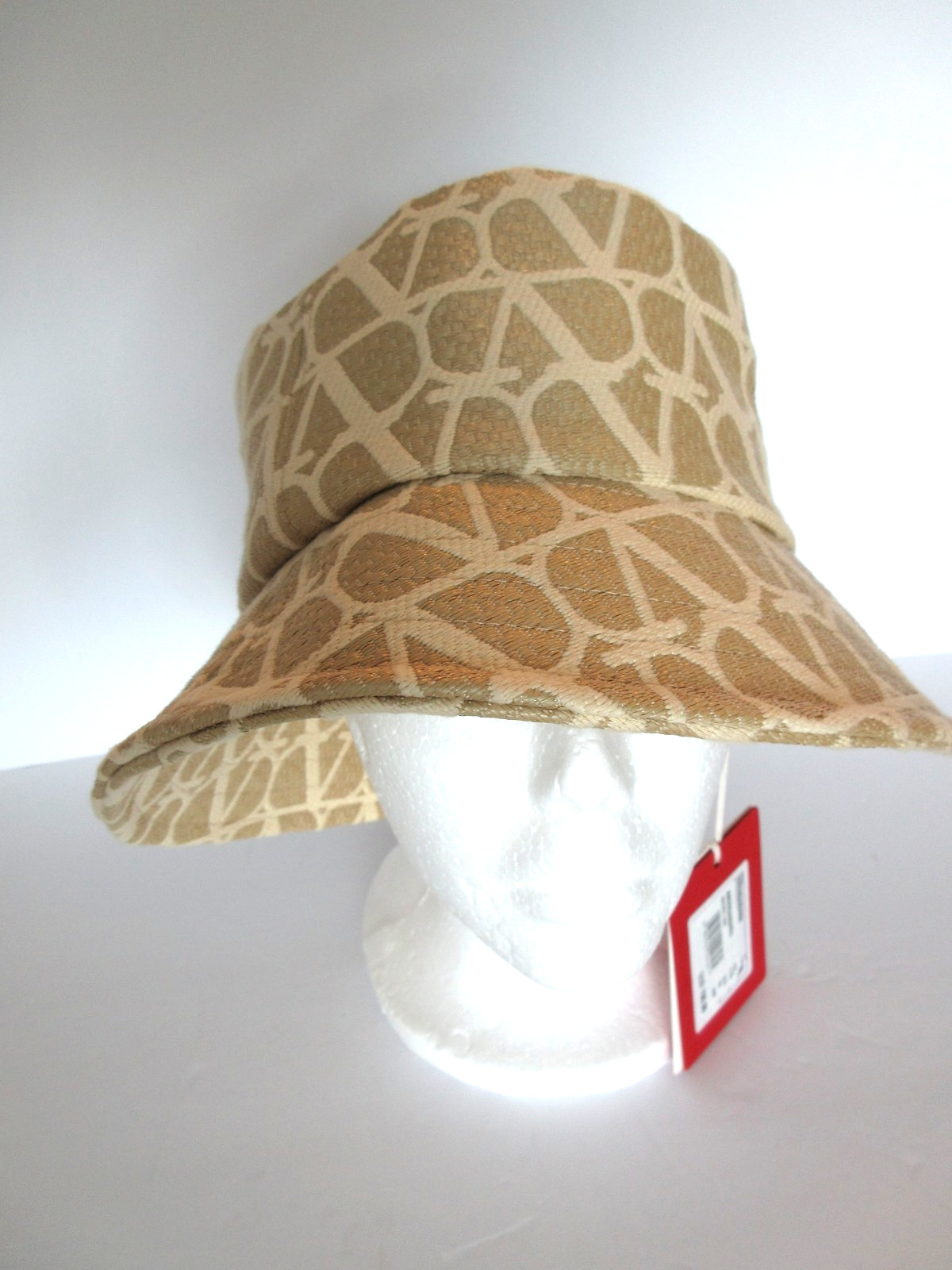 Valentino Garavani VLogo Toile Bucket Hat Color-Avorio size 56 Retail $790