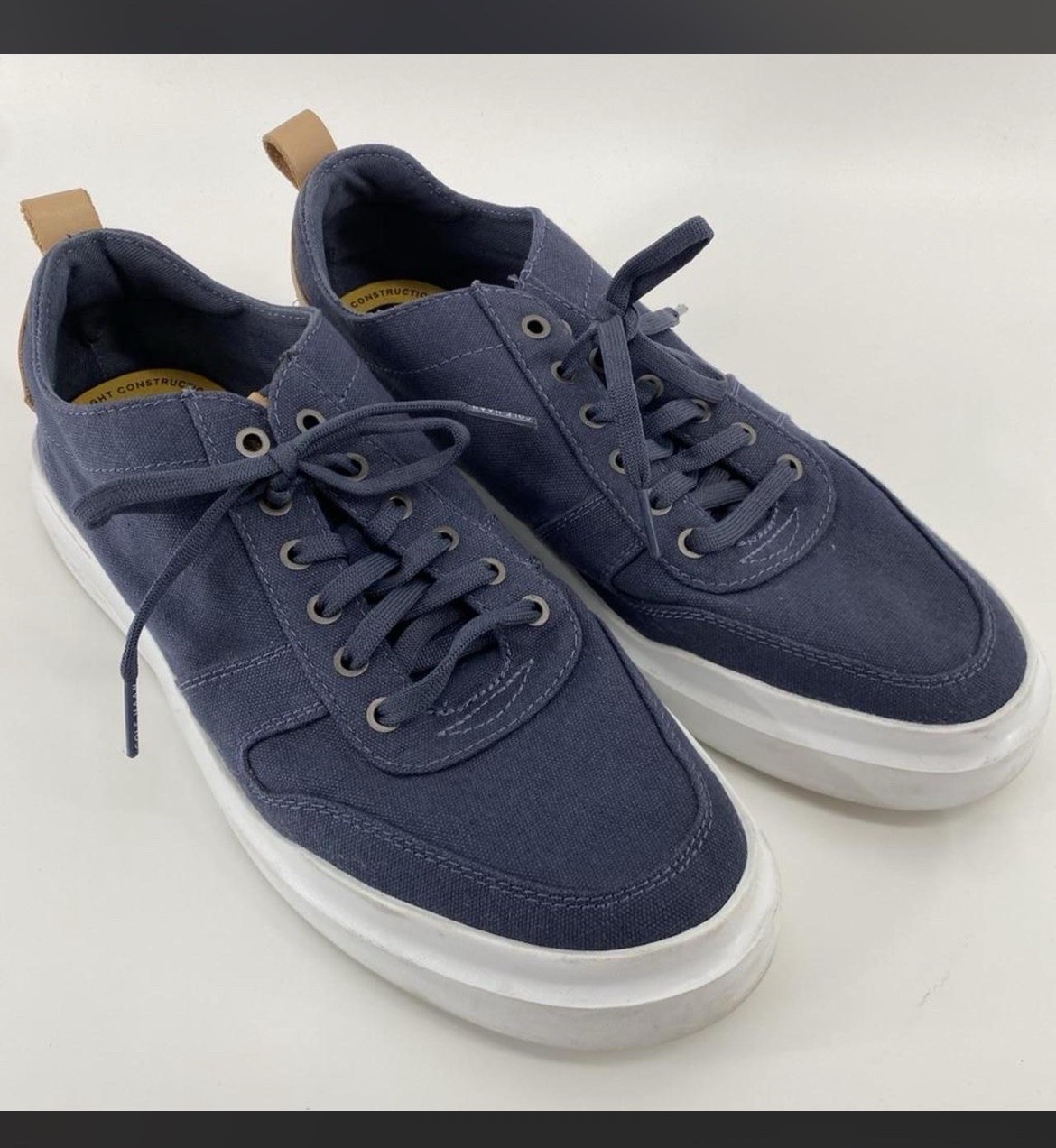 Cole Haan Grand 360 Shoes Mens Size 9 Blue Canvas Tan Casual Sneakers C34716