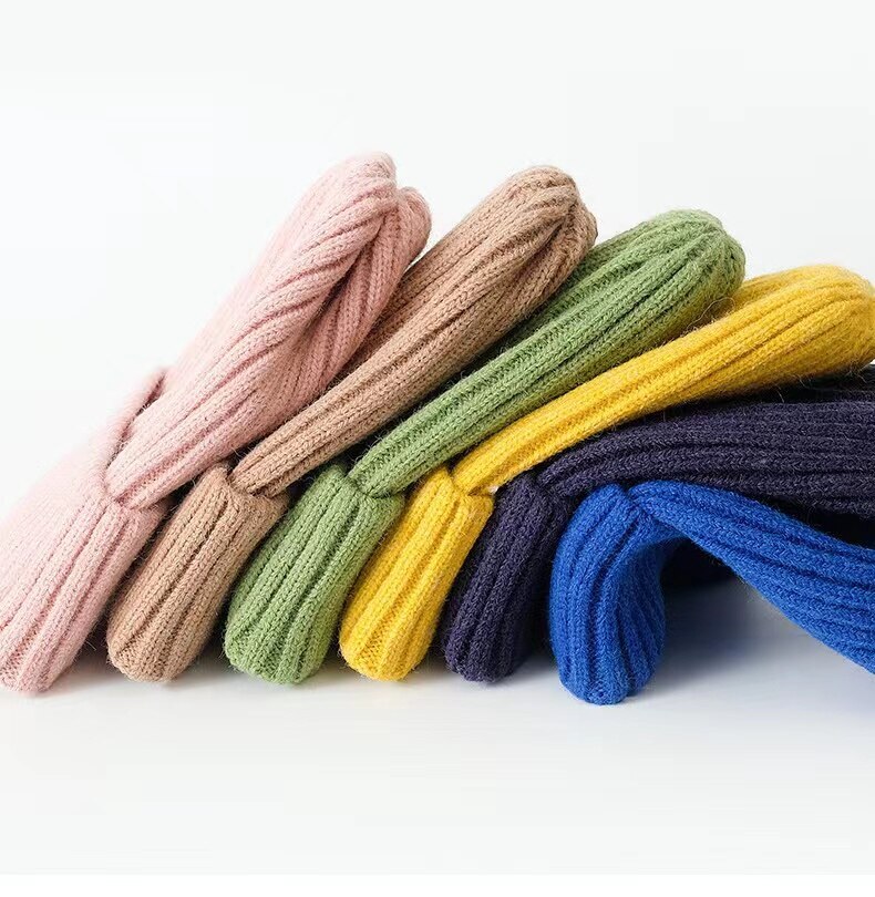 Thick Beanie warm Wool Knit Hat Baggy Cap Cuff Slouchy Skull Hats Ski Men Women
