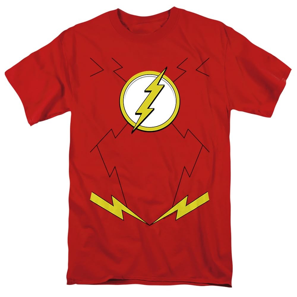 The Flash New Costume Unisex Adult T-Shirt – Large – Red