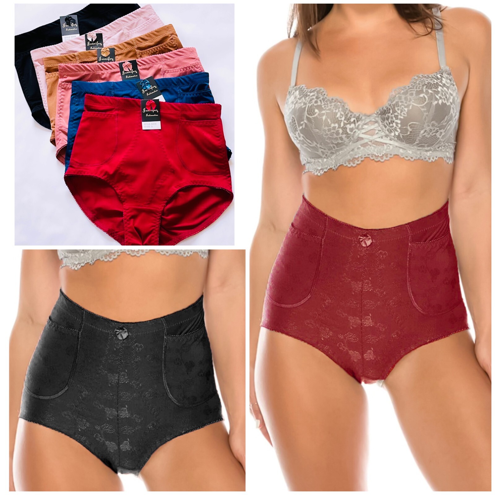 3/6 Pack High Waist Briefs Girdles Panties Tummy Control 2 pocket Travel Plus Sz
