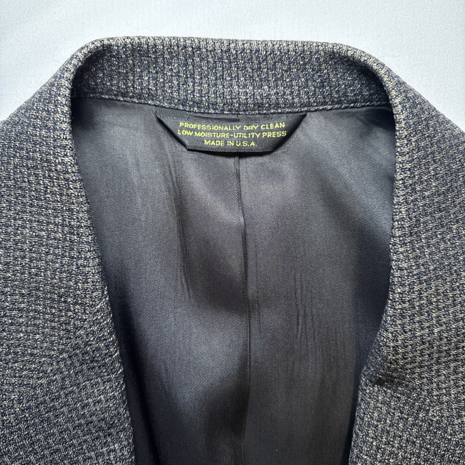 Lineage Soft Sport Coat Mens 42 Brown Black Blazer Jacket Pure Wool VTG USA