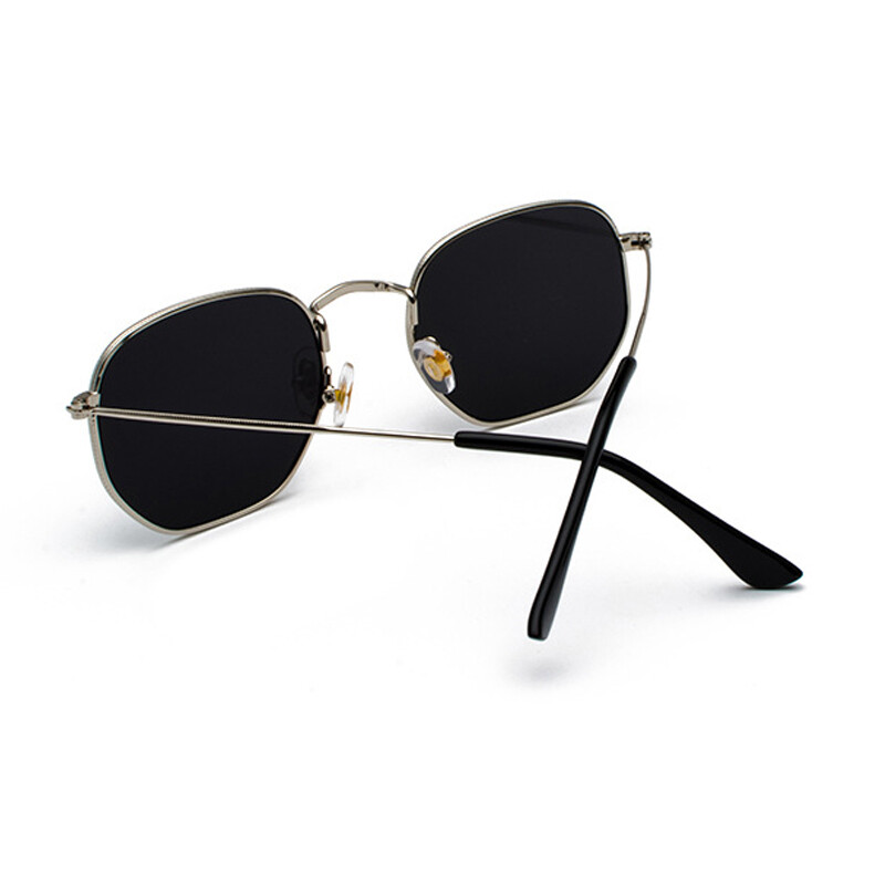 Hipster Hexagonal Sunglasses Men Women Vintage Metal Frame Retro Shade Glasses