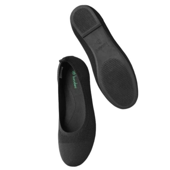 Burudani Black Knit Mary Jane Round Flats Women’s Size 7.5 Comfort Slip-On Shoes