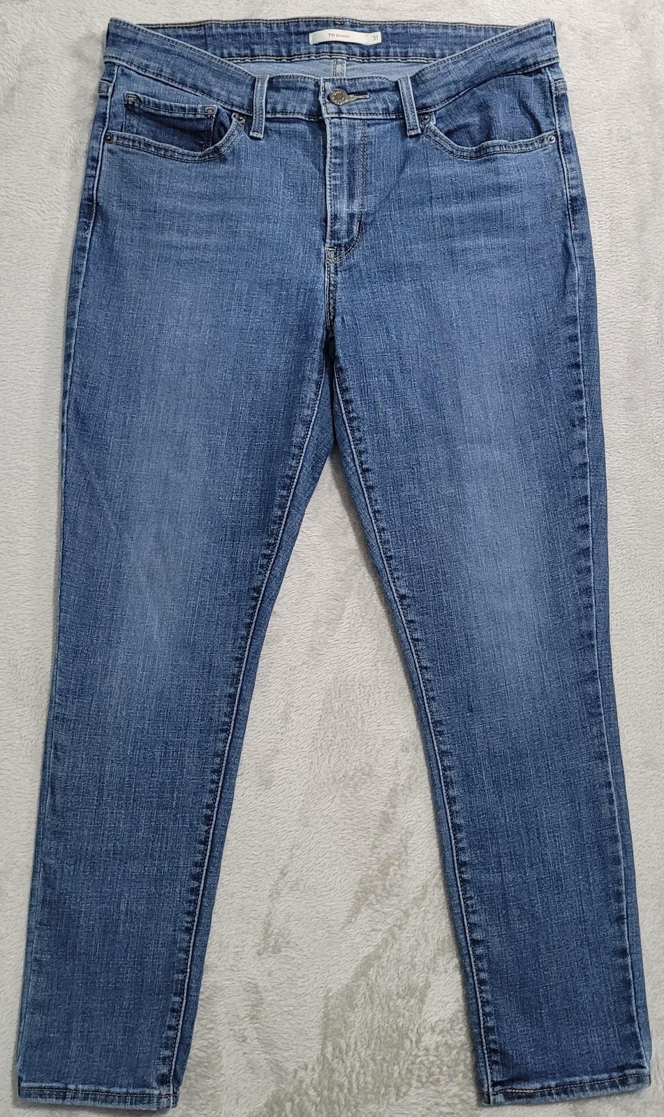 Levi’s 711 Skinny Jeans Mens 31×26 Blue Med Wash Slim Stretch Denim Casual