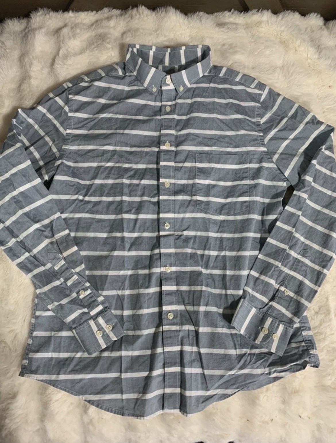 Goodfellow & Co large standard fit striped button up shirt 189