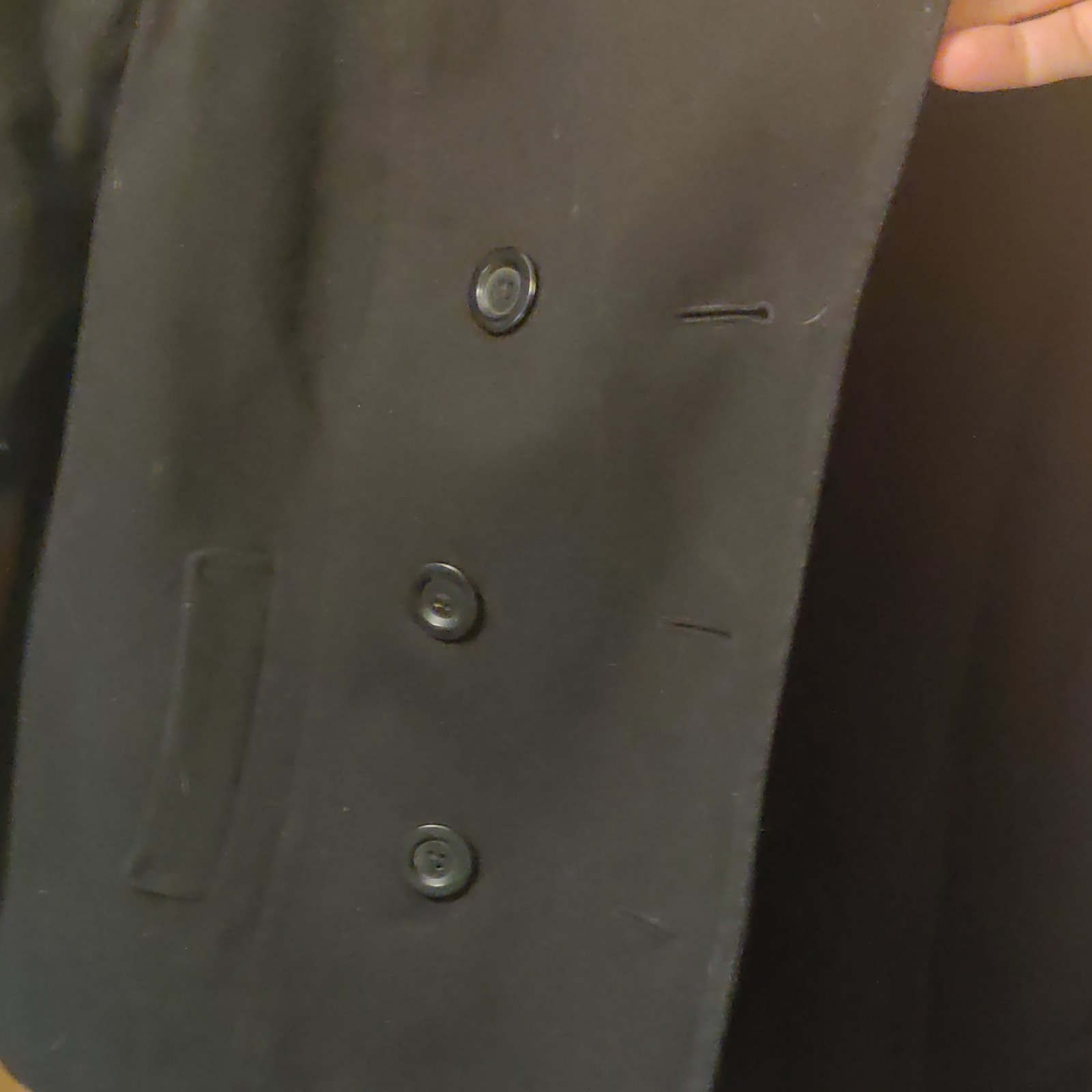 Old Navy Men’s Black Pea Coat Button Front Lined Pockets Size M